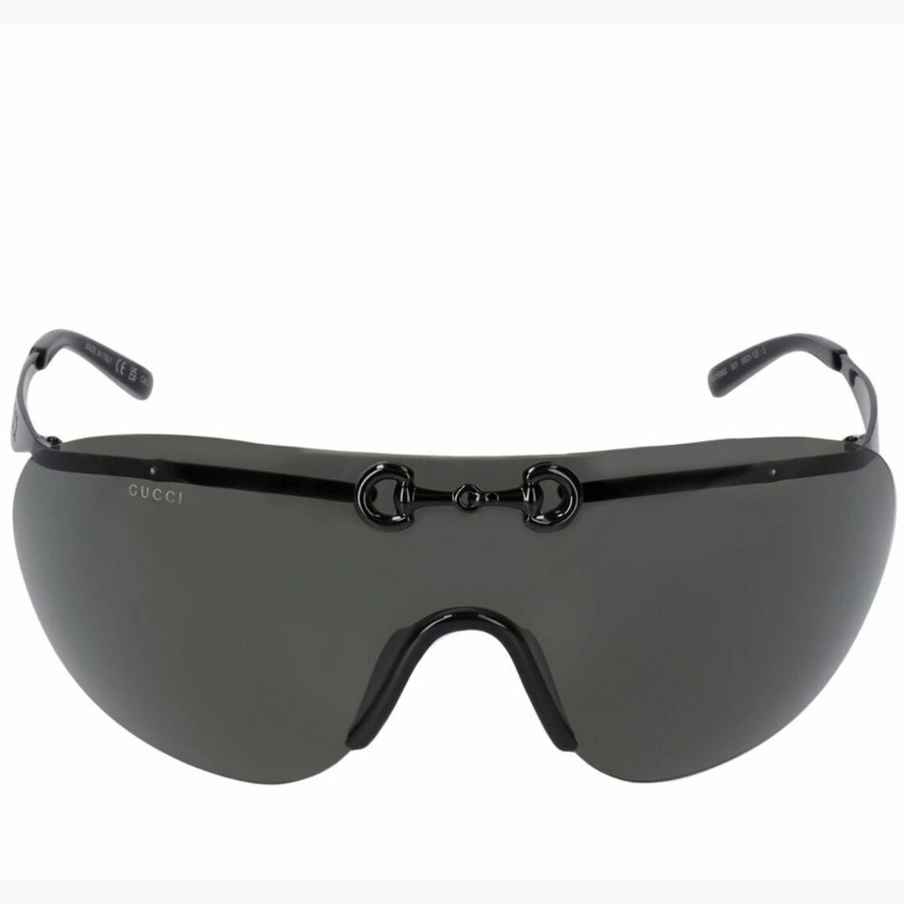 GUCCI SUNGLASSES GG1656S BLACK HORSEBIT OVERSIZED SHIELD UNISEX - Picture 3 of 15